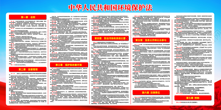 蓝色商务环境保护法宣传栏