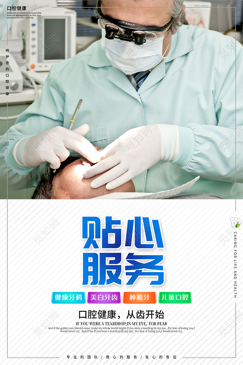 白色简约口腔套图口腔挂图套图
