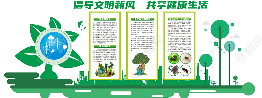 绿色创意保护环境倡导文明文化墙保护环境爱护环境文化墙