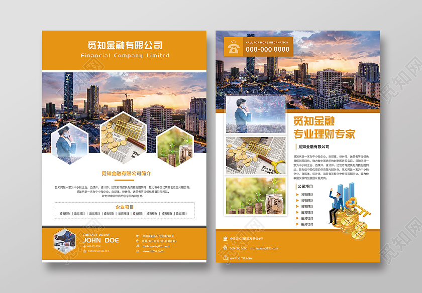 黄色简约金融有限公司简介宣传单金融宣传单
