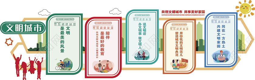 文化墙文明城市形象墙文明展板城市文明城市文化墙