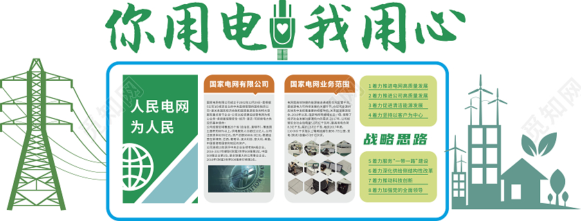 绿色电力电网文化墙
