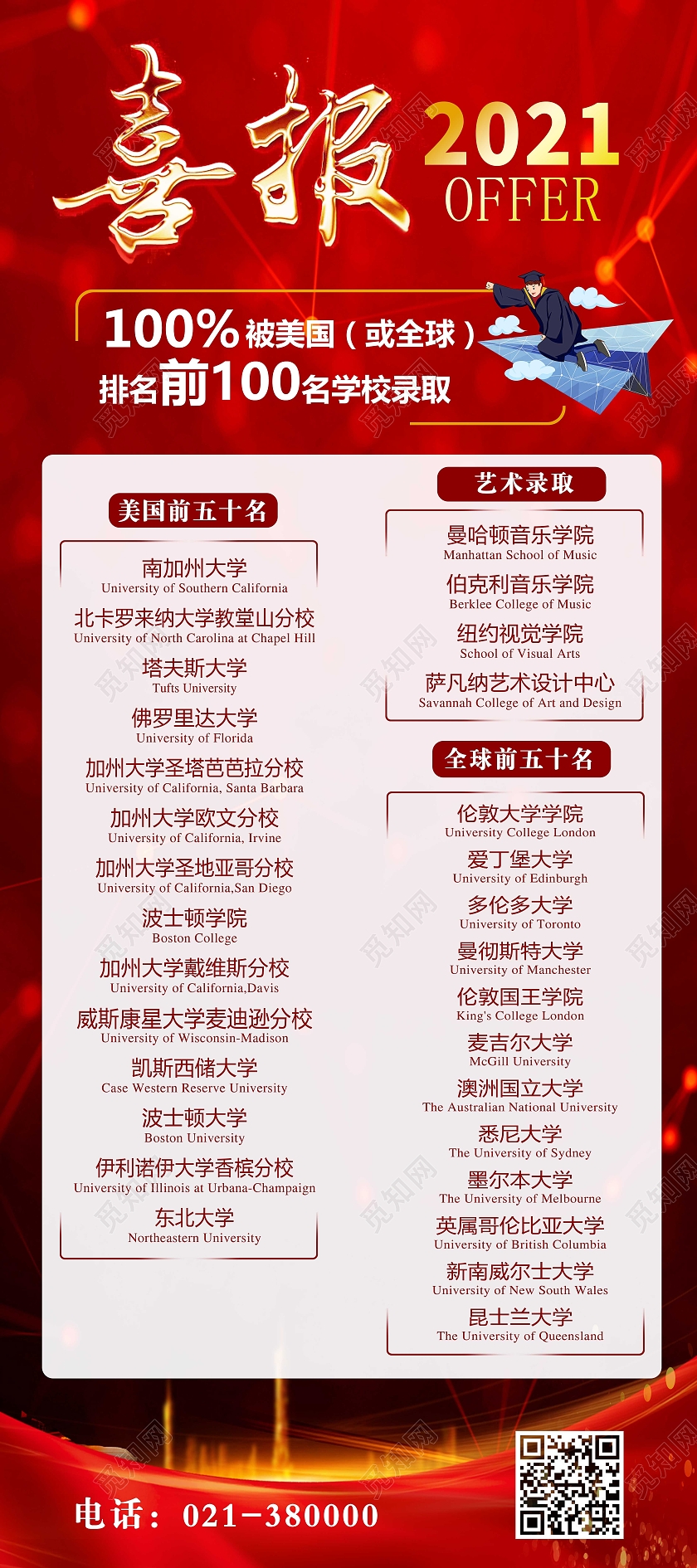 红色2021喜报展架