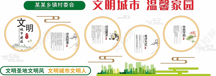 文明城市文化墙文明城市建设背景墙家园