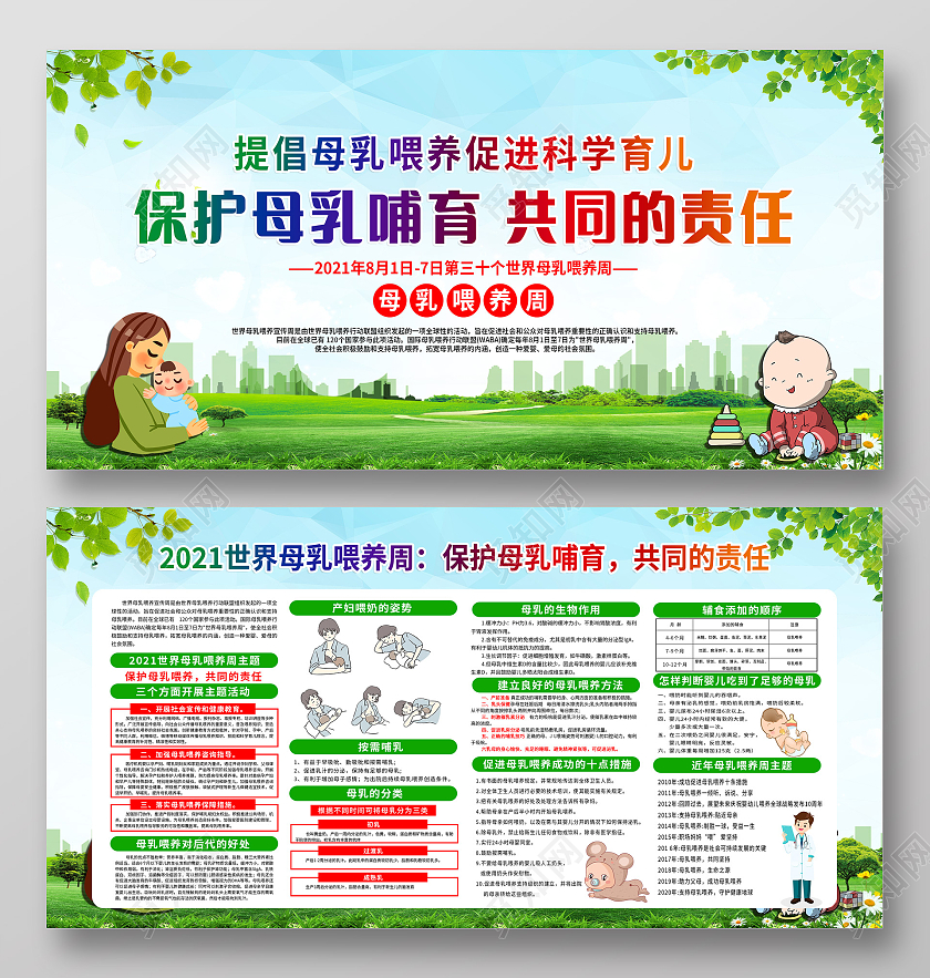 绿色商务保护母乳哺育共同的责任宣传栏世界母乳喂养周宣传栏