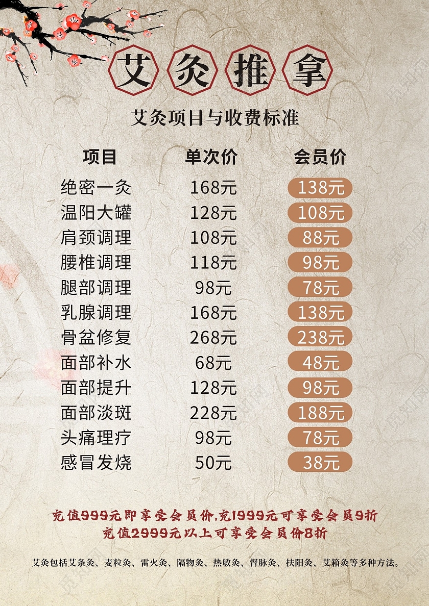 复古艾灸中医养生宣传单艾灸宣传单