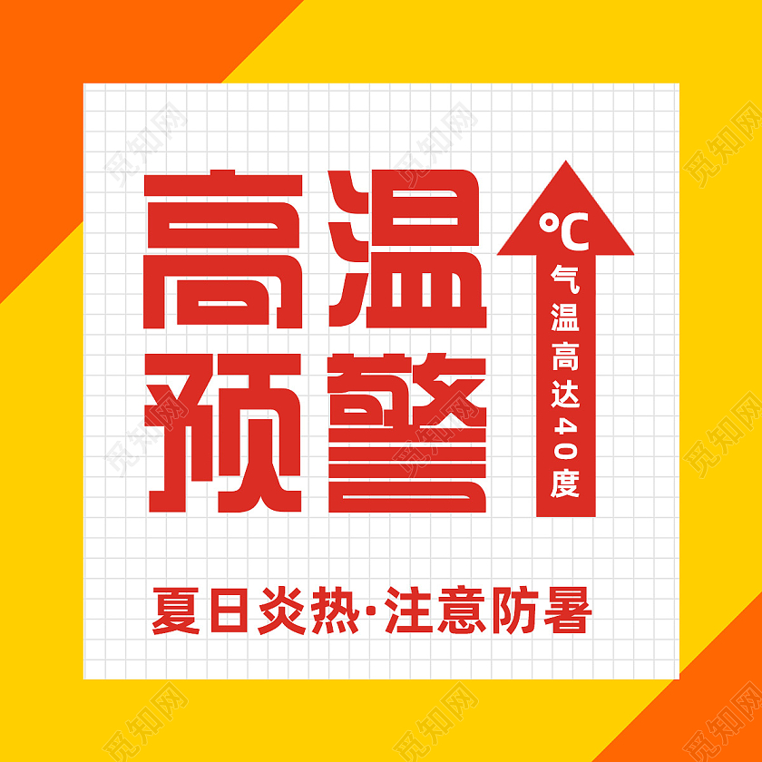 红色简约高温预警高温公众号封面