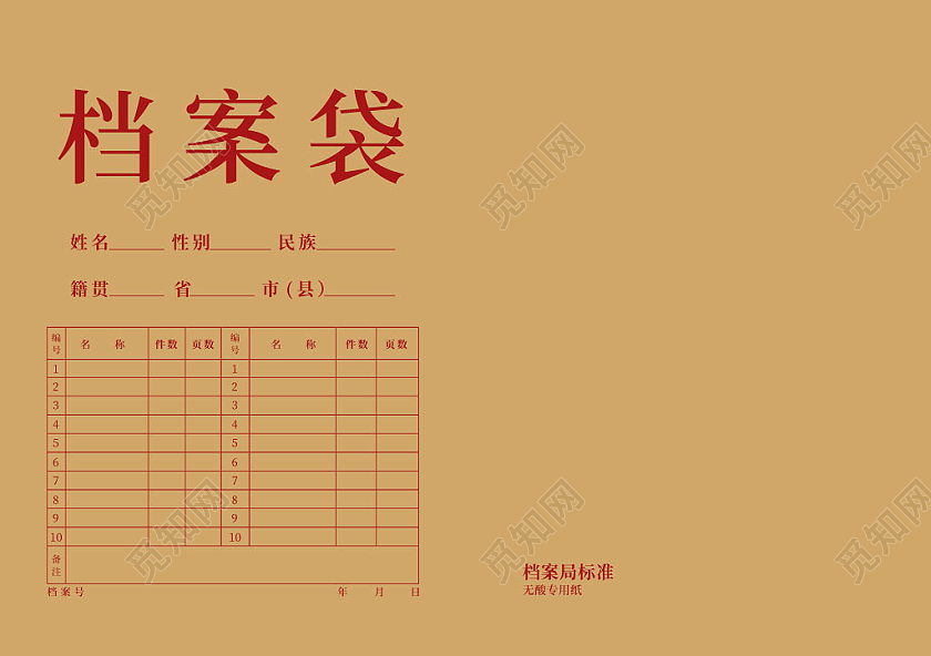 黄色简约风档案袋设计