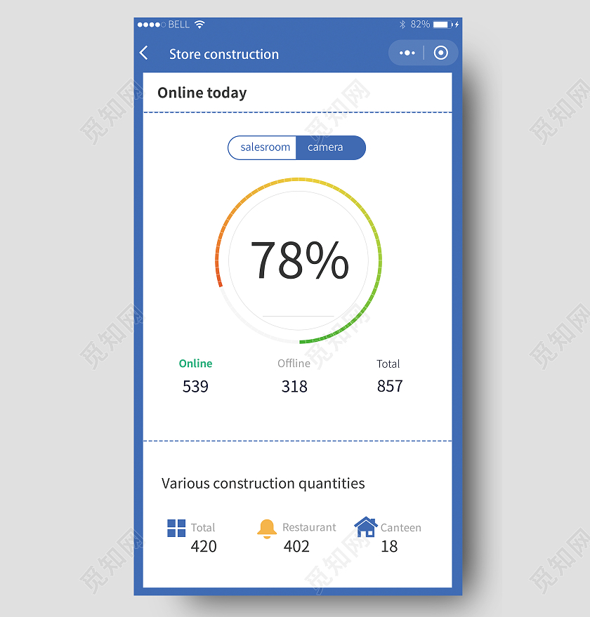 简约大气蓝色小程序手机UI