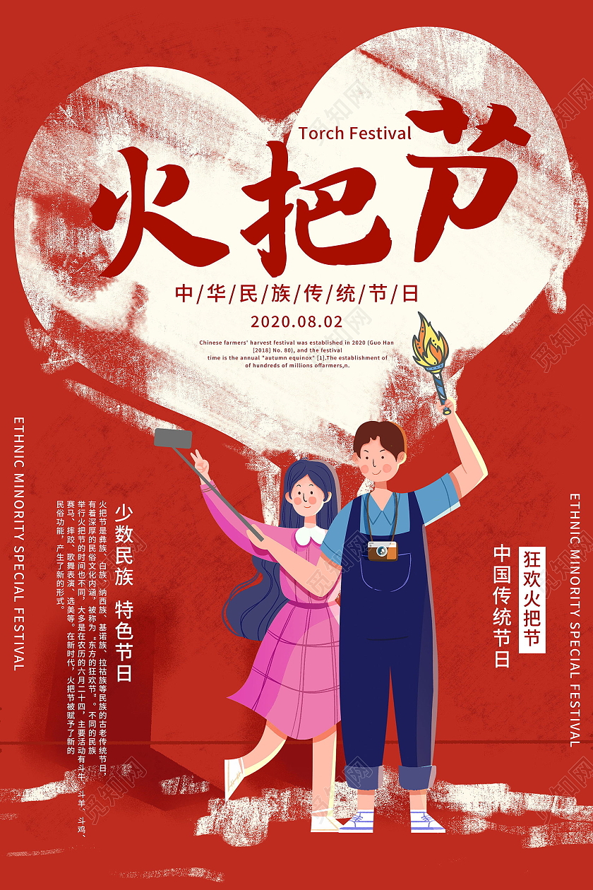 中华传统节日火把节海报