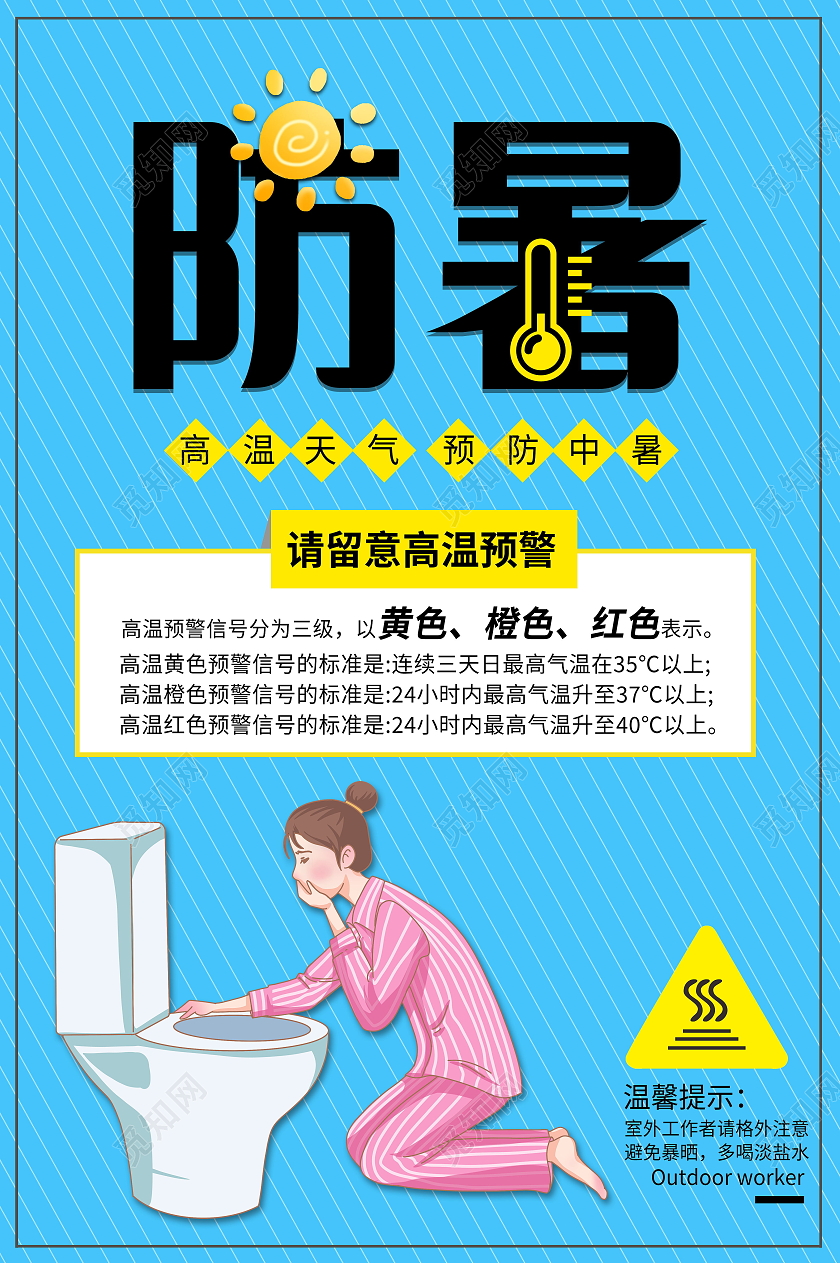 高温天气预防中暑夏季防暑海报设计