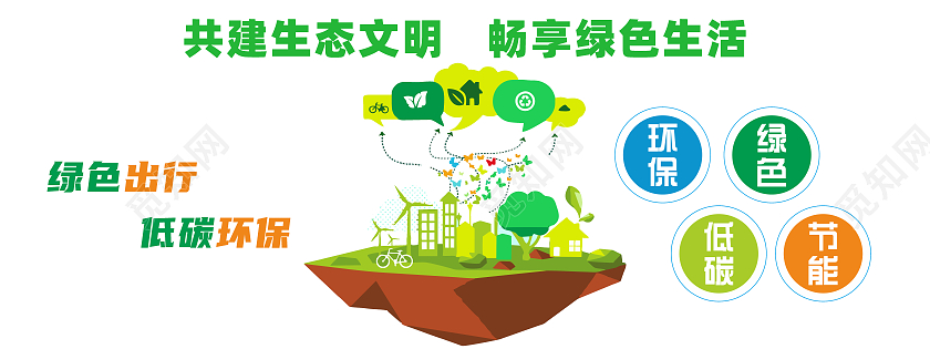 绿色简约大气共建生态文明畅享绿色生活宣传文化墙节能文化墙