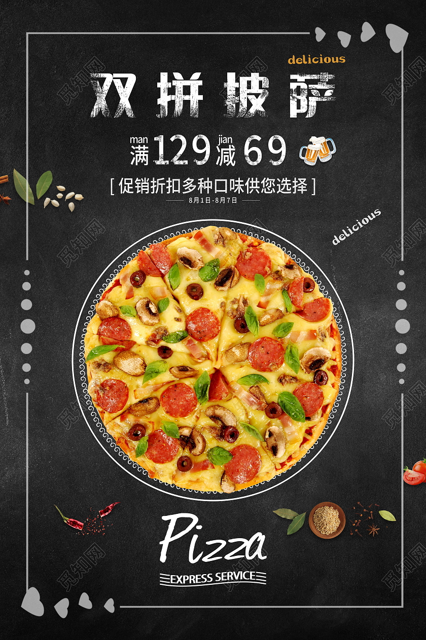 比萨披萨美食美味赞不绝口美味海报