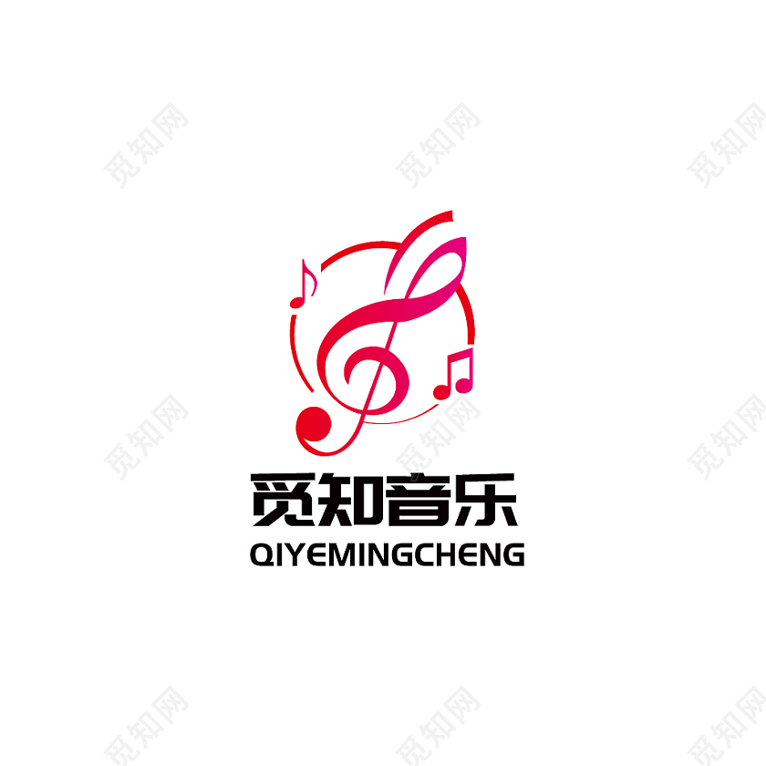红色音乐符号音乐节标志logo
