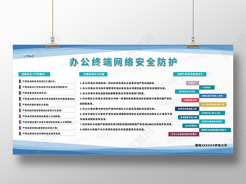 电网办公网络安全防护公司制度展板国网