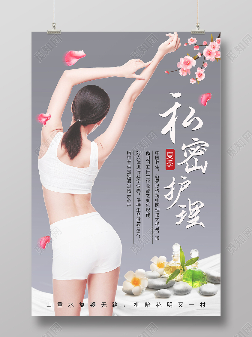 简约大气女性私密整容私密护理海报设计