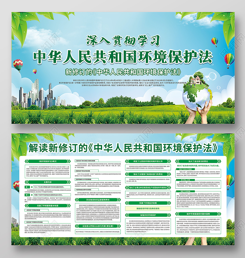 深入贯彻学习中华人民共和国环境保护法宣传栏