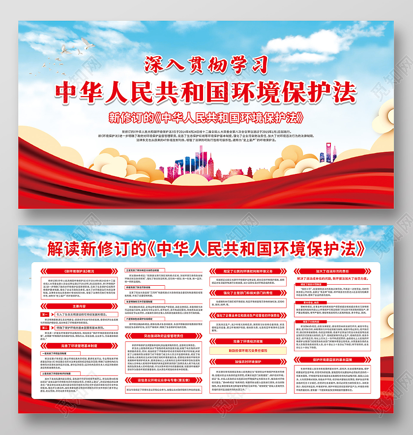 深入贯彻学习中华人民共和国环境保护法环境保护法宣传栏