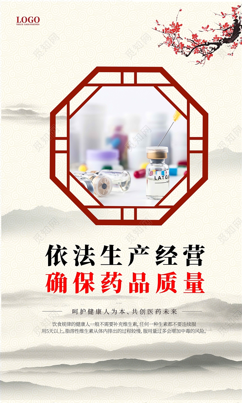 黄色古风水墨简约风药店套图医药套图