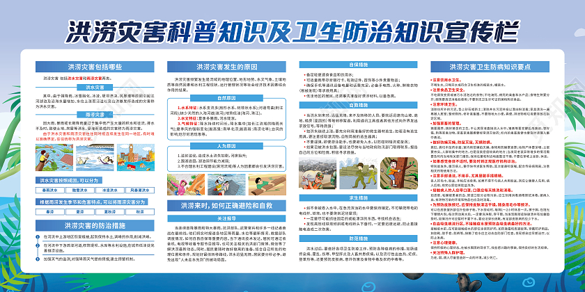 普及防洪防汛知识增强抗灾自救能力防汛宣传栏