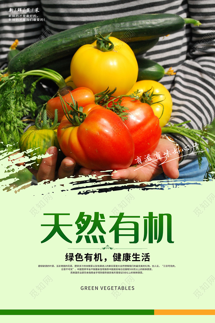 绿色清新新鲜蔬菜有机绿色蔬菜套图