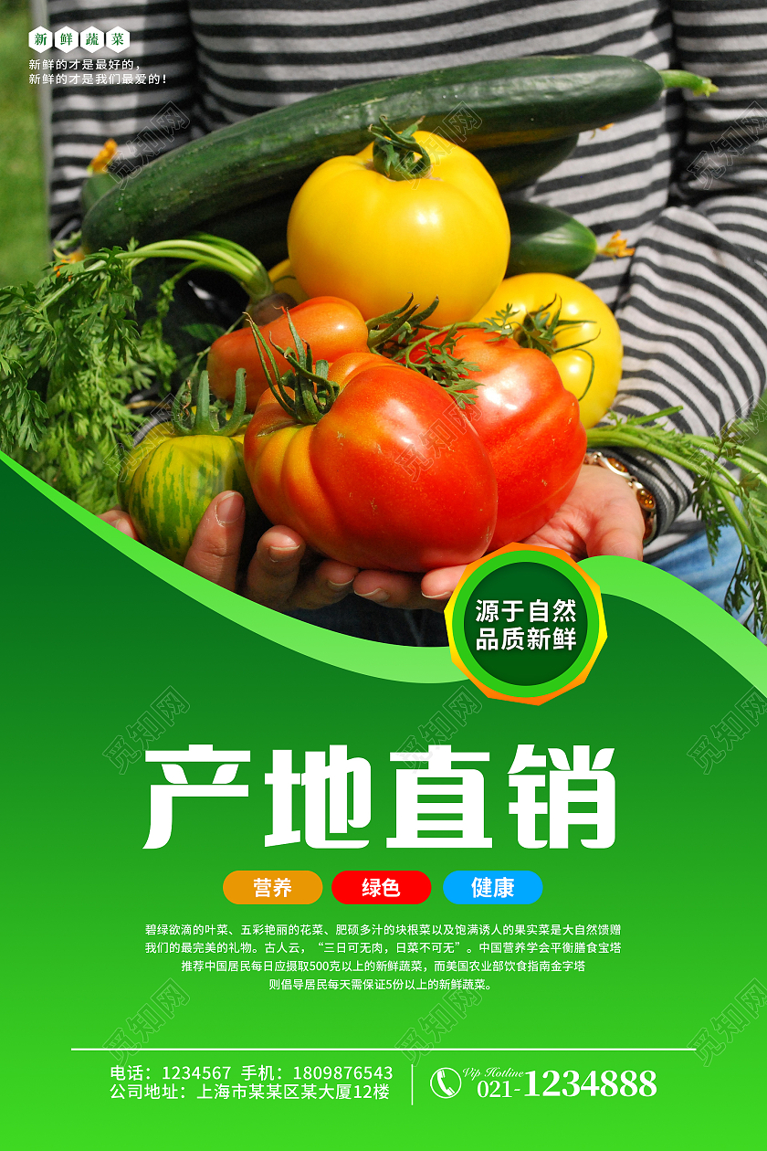 绿色简约新鲜蔬果绿色健康蔬菜套图