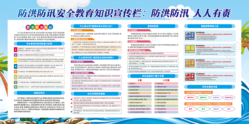 齐心协力防洪防汛携手并肩保卫家园防汛宣传栏