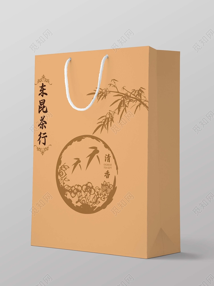 简约风格东昆茶行茶叶包装手提袋茶叶手提袋