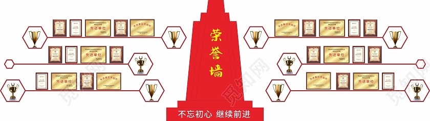 红色大气庄重党建荣誉文化展示墙荣誉文化墙