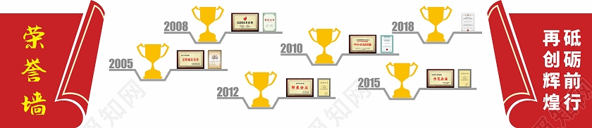 创意红色书本造型荣誉文化展示墙荣誉文化墙