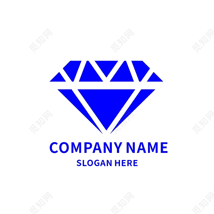 蓝色钻石标志logo钻石logo钻石形状简单标志