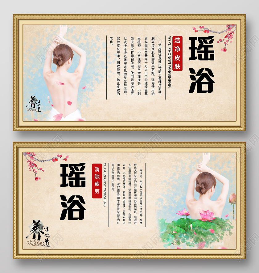 复古黄色简约瑶浴项目简介宣传展板