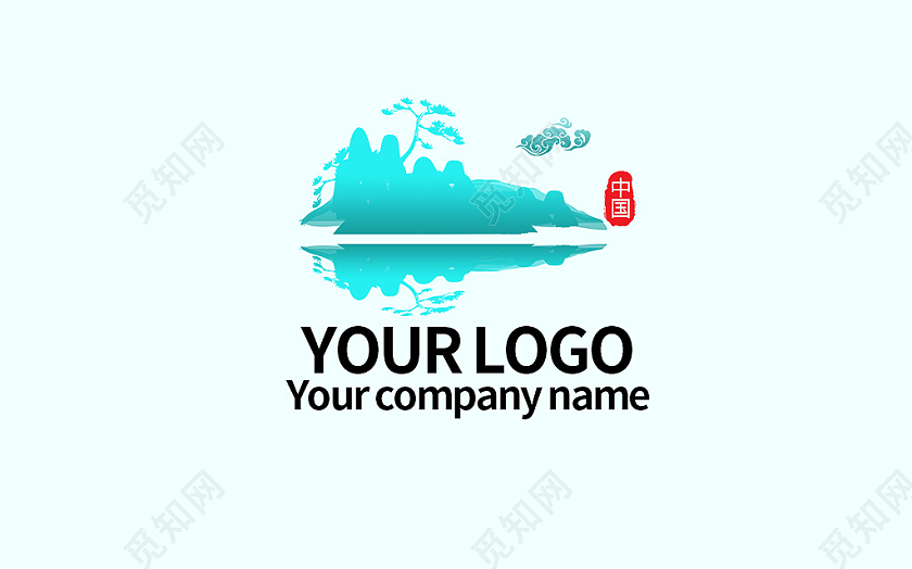 简约大气绿色山logo山logo
