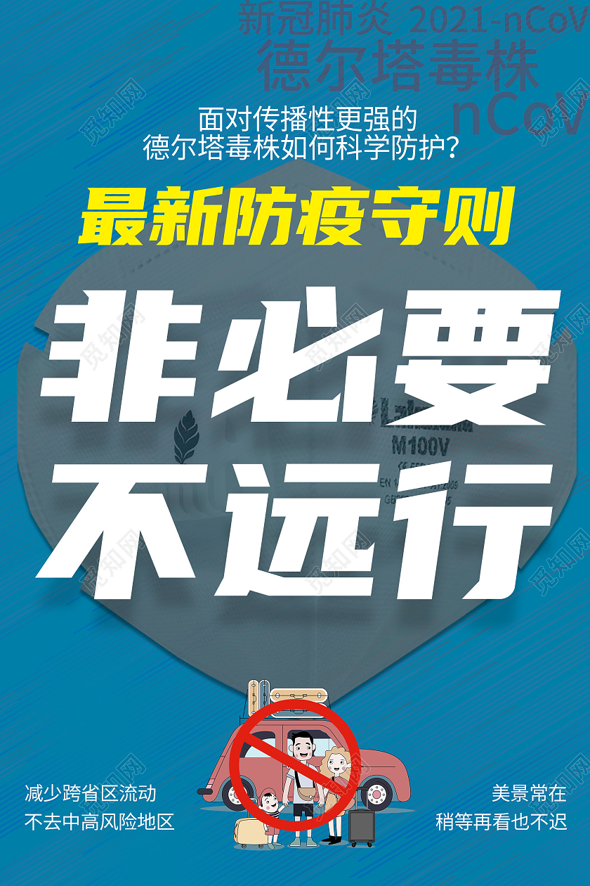 非必要不远行防疫守则德尔塔毒株疫情防疫模板