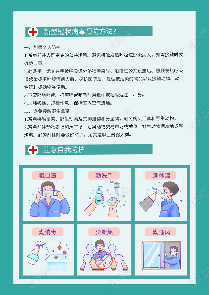 绿色疫情防控宣传单页新冠状病毒防控海报疫情防控宣传单