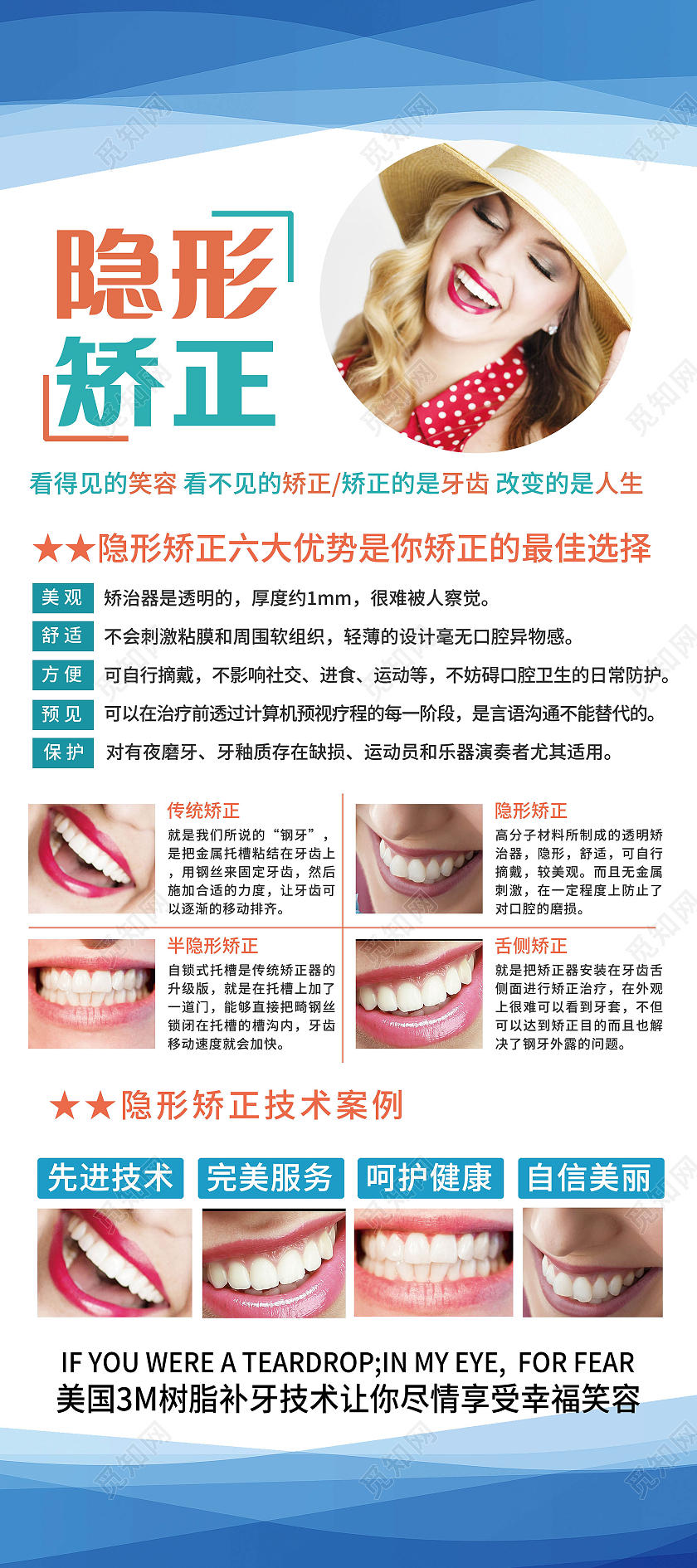 关爱牙齿健康牙齿美白牙齿美容呵护口腔健康展架易拉宝牙齿正畸