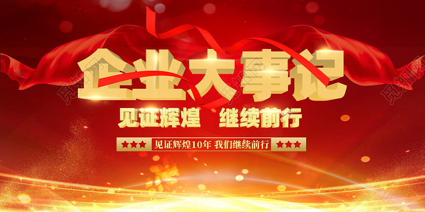 金色大气简约渐变风企业大事记展板设计