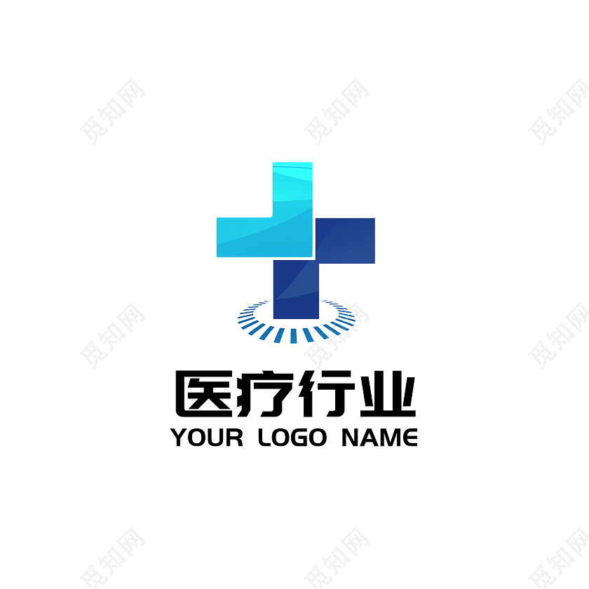 深浅交加蓝科技条纹医疗行业logo医院logo