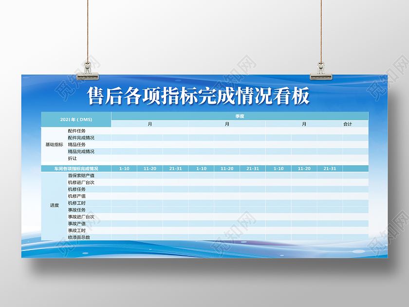 蓝色简约时尚大气企业销售额活动展板看板