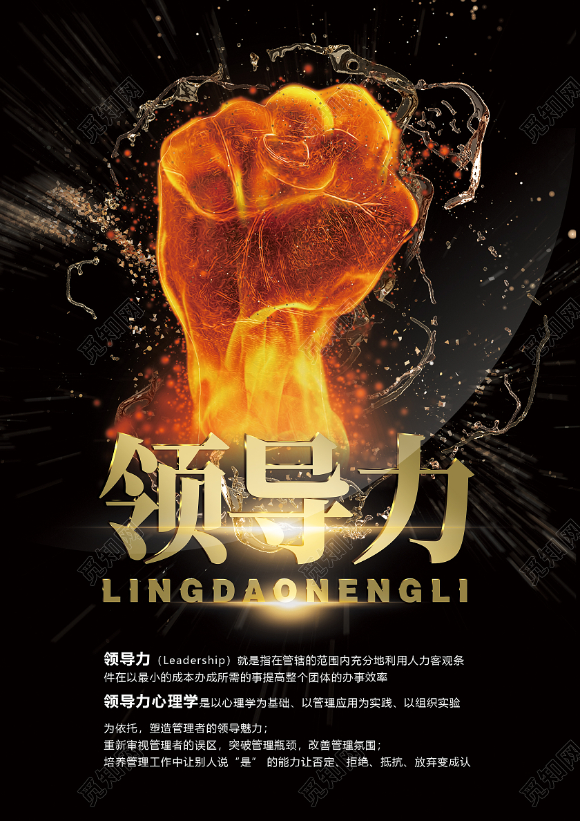 黑金时尚大气企业领导力团结活动海报领导力海报
