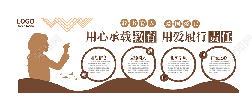 简约大气教师老师办公室教育文化墙教师办公室文化墙