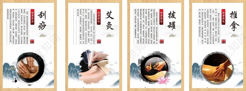 中国风中医复古中医养生中医挂画养生挂画养生海报拔罐艾灸
