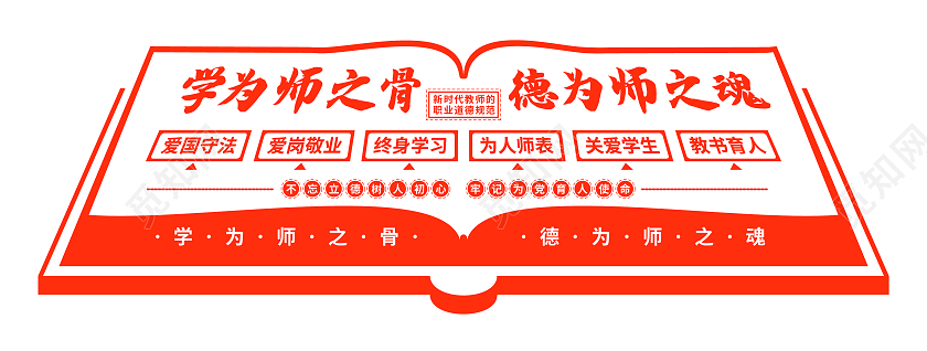 红色大气教师教书育人办公室文化墙教师办公室文化墙