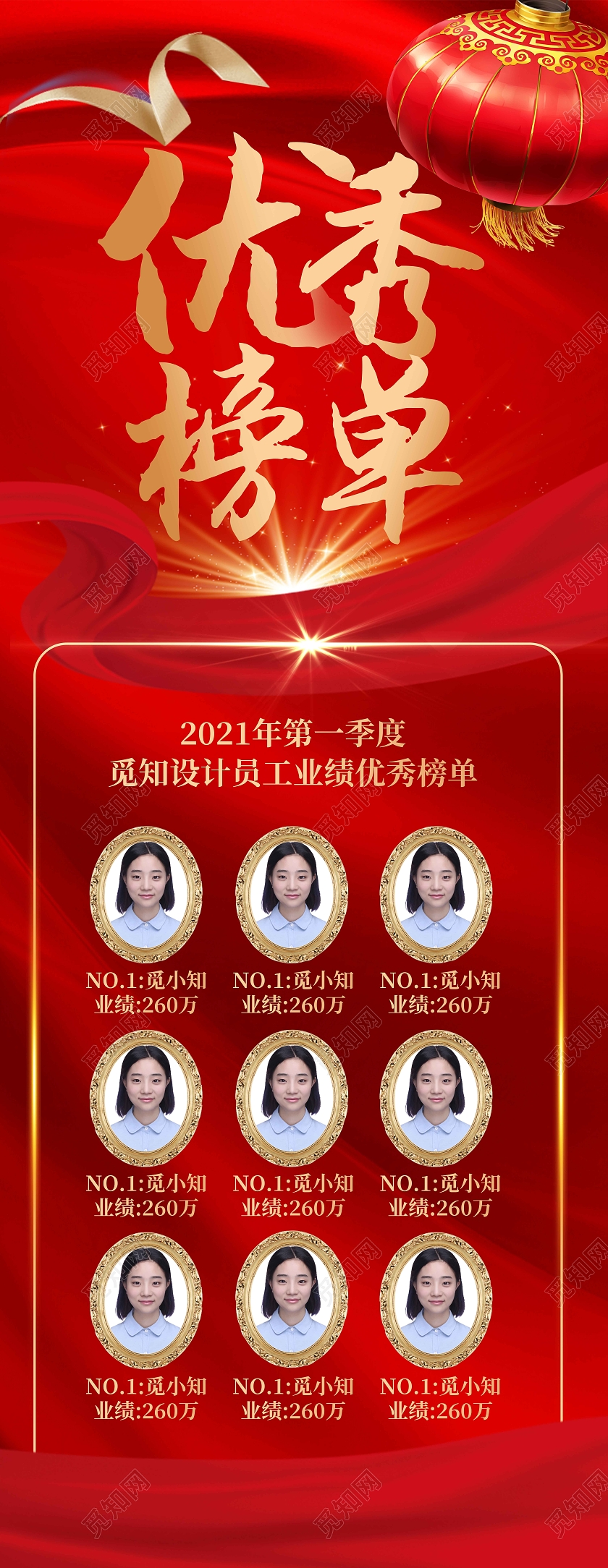 红色大气优秀榜单长图喜报销售排行榜长图排行榜手机长图