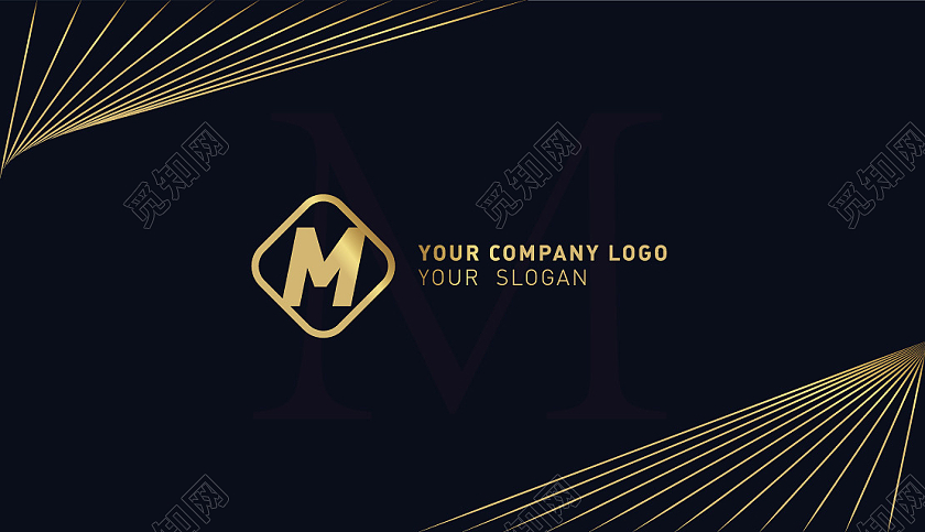 黑色烫金线条名片商务名片简约名片黑色名片