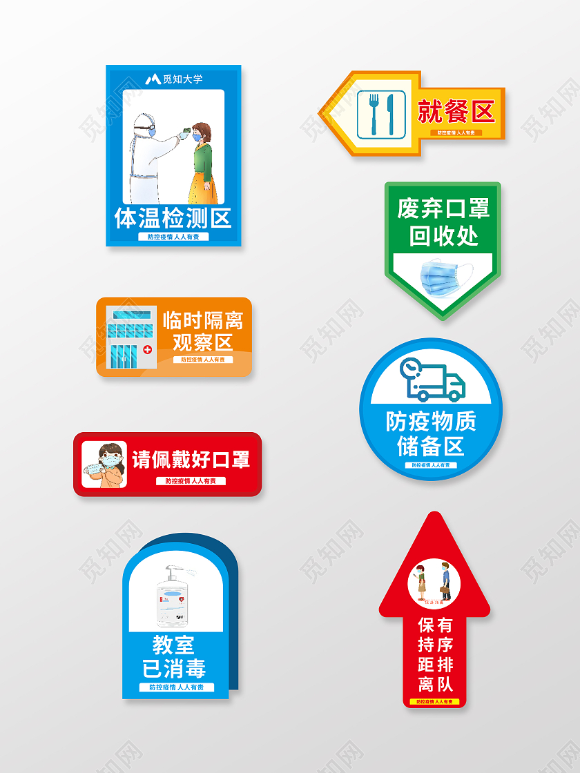 学校防疫引导牌指示牌开学引导牌防疫防疫引导牌