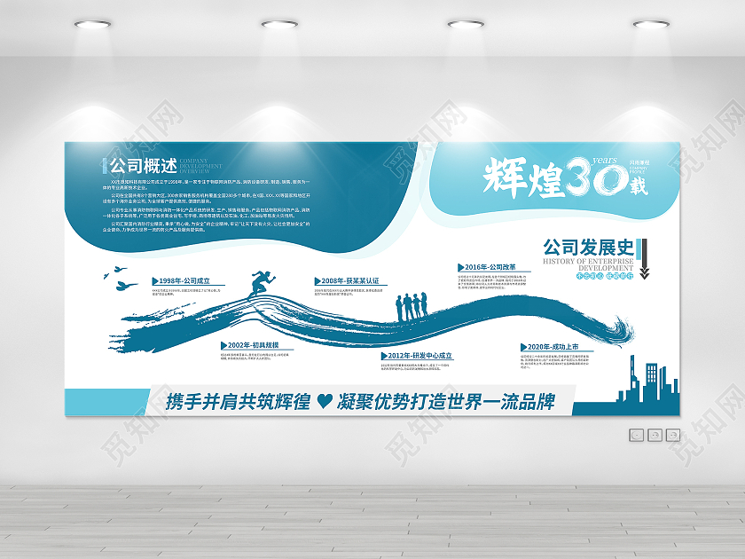 大气科技公司发展历程企业简介展板创新引领发展宣传文化墙科技公司文化墙