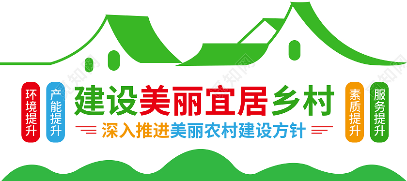 绿色剪纸建设美丽宜居乡村深入推进美丽农村建设方针文化墙美丽乡村文化墙