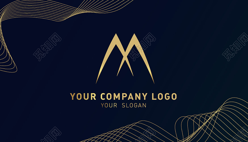 黑色烫金高端名片商务名片线条风名片黑色名片