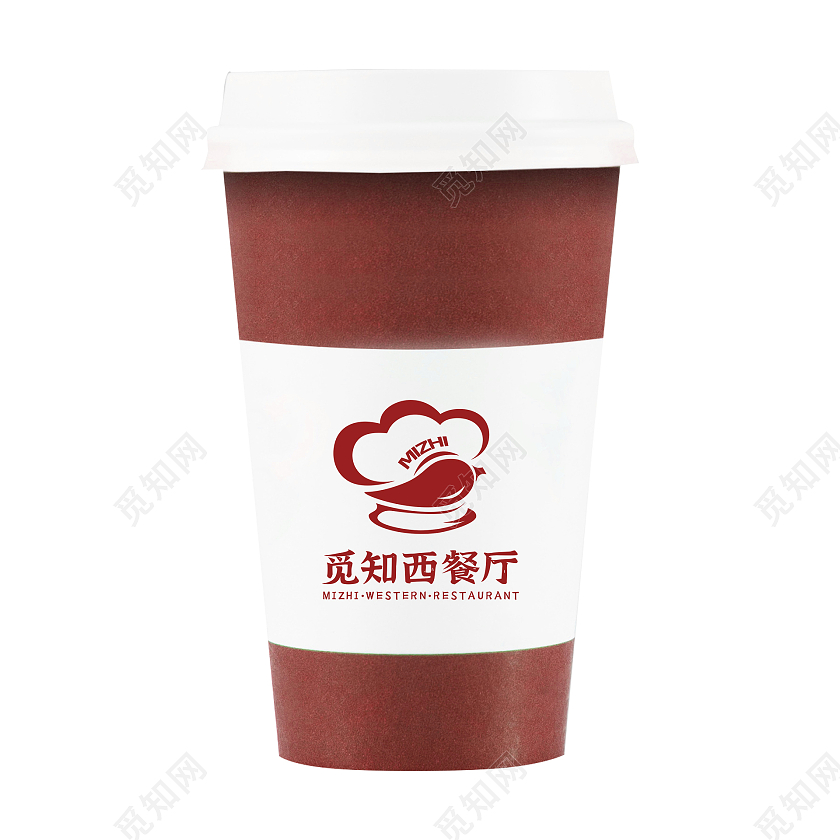 红色剪影觅知西餐厅餐饮logologo设计